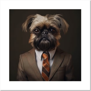 Brussels Griffon Dog in Suit Posters and Art